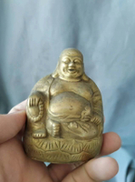 日本回流銅器擺飾佛像彌勒佛擺飾銅器佛像，純銅重量181.5克
