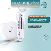 ERHA ESME Powder True Matte Bedak Tabur SPF 18 dan ERHA Simply Remove Gel Pembersih Make Up Cleanser