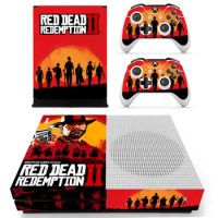 Red Dead Redemption 2 Skin Sticker Decal Cover for Xbox One S Slim Console and 2 Controllers skins Vinyl