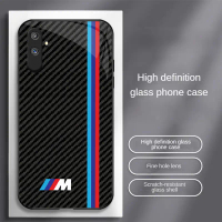 For Realme C3 Stylish Glass Phone Case, Shockproof & Shatter-Resistant Protective Cover