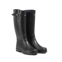 【AIGLE】女 AIGLENTINE 寬版長筒膠靴｜AG-C8880A100 黑色(女膠靴 長筒膠靴 雨鞋 雨靴)
