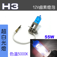 【IDFR】H3 汽車 機車 標準型 55W 12V 車燈泡 燈泡 - 超白光燈 每組2入(車燈燈泡 汽車機車燈泡)