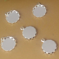 200pcs/lot 12mm silver lace pendant tray findings