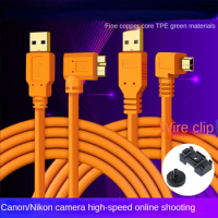 USB2.0 to Mini /USB3.0 to Micro B Camera Angled cable 3m/ 5m/ 8m/ 10m For Canon 5d4 1DX2 5DS 5DSR Nikon D5 D800 D810A/E D850