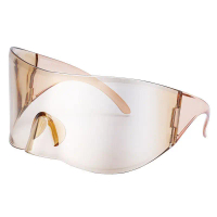 Pan Wei Bai Same Style Face Mask Sunglasses 2024 New Future Sense Cyberpunk Oversized One-Piece Y2K 