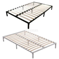 1.8*2m Iron Metal Bed Frame Bedstead Simple Disassembly Rental Room Wood Row Bedstead For Home/Hotel/Single Dormitory Apartment