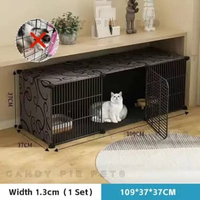 ZS - 1 Set Kandang Kucing Besar Pagar Kucing Pembatas Tingkat Kandang Hewan peliharaan Black B2M-4