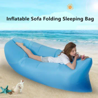 190x70cm Foldable Inflatable Sofa Cushion Camping Air Tent Bed Sleeping Bag Lazy Beach Air Mattress Lounger Chair Ultralight 2#