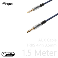 Mopai - KT232 TRRS 4Pin AUX Kabel Audio 3.5mm to Jack 3.5mm 1.5 Meter