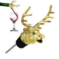 Wine Aerator Pourer Spout Deer Bottle Stopper Liquor Pourer 2-In-1 Deer Head Wine Pourer Spout Wine Bottle Stopper For Home And