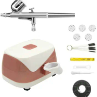 JOYSTAR New Mini Portable Air Compressor with Dual Action Airbrush Kit for Nail Art Makeup Model Painting