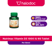 Vitamin D3 - Nutrimax Vitamin D3 1000 IU 60 Tablet - Halodoc