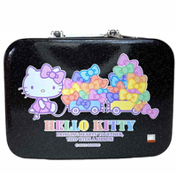 小禮堂 Hello Kitty 旅行硬殼手提化妝箱 (黑亮粉款)