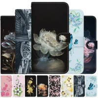 Huawei Mate 20 Lite Case Painted Flip Stand Case For Huawei Mate 20 30 10 Lite Mate20 30 Pro 5G Phone Cover Wallet Holder Fundas