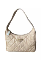 Prada Prada 1NE051 Contenitore Maniglia Tessuto Hobo Quilted Beige