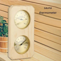 Double Metal Wooden Sauna Sweat Steam Room Hanging Hygrometer for Household Indoor Mechanical Hygrometer