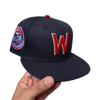 ASL Topi Baseball Bordir Huruf W Double Line Merah Putih Warna Dark Navy Under Visor Merah Bahan Woo