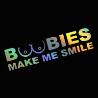 20X5CM Funny BOOBIES MAKE ME SMILE Car Window Sticker Waterproof Reflective Sticker