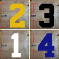 1-23cm Basketball Iron on Patch Letter Number DIY Football Jersey Number Clothes Hot Transfer Sticker Black Green Purple Gold