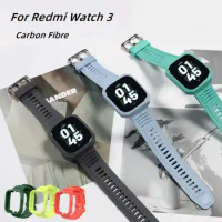 New Silicone Strap For Redmi Watch 3 Mi watch lite3 Carbon Fibre Watchband Soft Wrist Bracelet Smartwatch Correa Metal Buckle