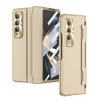 適用於三星 Galaxy Z Fold 4 Fold 3 Z Fold4 Fold3 鉸鏈保護套 無線充電手機殼帶玻