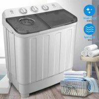 2-in-1 Portable Semi-automatic Washing Machine and Dryer Combo Portable Washing Machine with Drainage Pump Washer