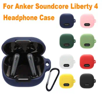 Shockproof Headphone Protective Cover Washable Silicone Charging Box Sleeve Soild Color for Anker Soundcore Liberty 4 NC