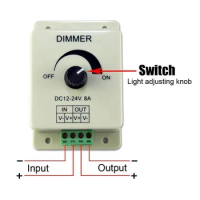 Manual Dimmer LED Dimmer For LED Stripes Lighting Parts Silver To Grey Stepless Controller 12V-24V Ceiling Fans