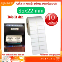 Giấy In Nhiệt 35x22mm Combo 5 Cuộn Tem Decal Dùng Cho Máy In Mã Vạch Nhiệt Xprinter XP 350B APOS 350