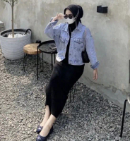 New Inner Daleman Span Jersey Tanpa Lengan Dress Outer Panjang Muslim Nyaman