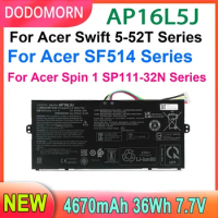 DODOMORN AP16L5J 2ICP4/91/91 Laptop Battery For Acer Swift 5-52T /Spin 1 SP111-32N Series 36Wh 7.7V High Quality