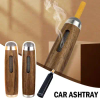 Dust-free Smoking Car Ashtray Wooden Car Portable Smoke Mini Anti Filter Mobile Soot-flying Ashtray Cigarette Tool Holder R5P2