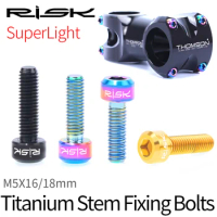 RISK M5x16 18mm Bicycle Titanium Alloy Bolts Mountain Road Bike Fixed Handlebar Stem Screws Stigma Allen Key Steering Fasteners