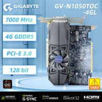 GTX 1050 Ti 4G Used For GTX1050 Video Card GIGABYTE GeForce GV-N105TOC-4GLPCI Express 3.0 x16 Video 