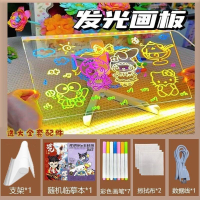 🔥Ship 24H🔥 LED Drawing Board Luminous Writing Board Drawing Board For Kid Acrylic Message Board Eras