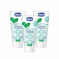 義大利 Chicco 兒童木醣醇含氟牙膏量販3入組-薄荷(6歲以上)【愛吾兒】