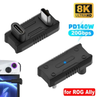 For Asus ROG Ally USB Type-C Converter U-shaped 13.5mm Female To Male 20Gbps OTG Adapter PD Quick Charge Console Accessories