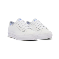 【Keds】TRIPLE KICK 時尚皮革厚底休閒小白鞋(9191W132224)