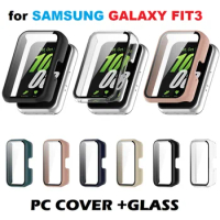 30PCS PC Protective Case for Samsung Galaxy Fit3 Smart Watch Bumper Full Coverage Tempered Glass Screen Protector Cover
