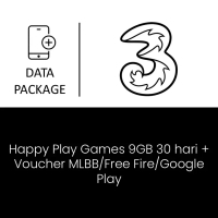 Paket Mobile Data Tri - Happy Play Games 9GB 30 hari + Voucher MLBB/Free Fire/Google Play