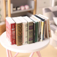 4Pcs 1:12 Mini Books For Home Decoration Mininature House Furniture Accessory Kids Pretend Play Toy Gift
