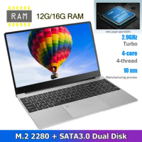 15.6 Inch New Cheap Portable Laptop 12G/16G RAM 1TB SSD+1TB HDD Notebook Computer Intel N5095 Business Office Gaming Win 10 PC