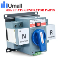 63A 2p Ats Generator Parts Circuit Breaker Dual Power Changeover Manual Automatic Transfer Switch