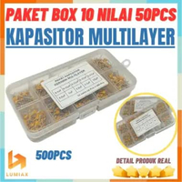 Paket 1 set box capacitor ceramic kapasitor Multilayer 500pcs
