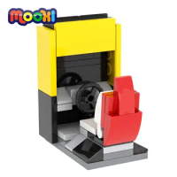 MOOXI City Arcade Racing Machine 61Pcs Street View Bricks Game Furniture Compatible Action Figures Building Blocks Toys MOC4071