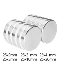 1/2/5/10/20/50PCS 25x5 mm Permanent Magnetic 25x4mm Bulk Steel Round Magnets 25x5mm Neodymium Disc Magnet 25*5 25*2 25x3 25x10