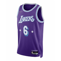 Nike 球衣 Swingman Jersey 籃球 男款 Lebron James 洛杉磯 湖人 紫藍白 DB4032-506