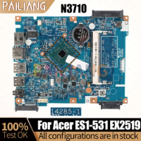 For ACER ES1-531 EX2519 Laptop Mainboard 14285-1 NBMZ811005 SR2KL N3710 Notebook Motherboard