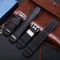 PEIYI Soft Rubber Watch Band Black Bracelet Replacement Belt For G Shock GW-A1100 G-1400 GW-4000 Resin Wristband