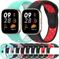 New Silicone Watch Strap For Redmi Watch 3 Two-Color Breathable Smart Watchband Replacement Bracelet for Redmi Watch 3 Active